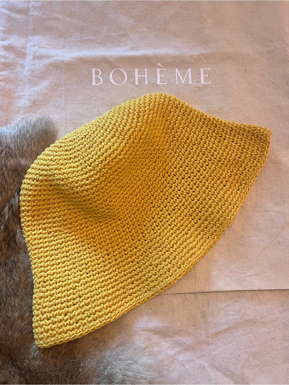 Boheme Yellow Crocheted Hat